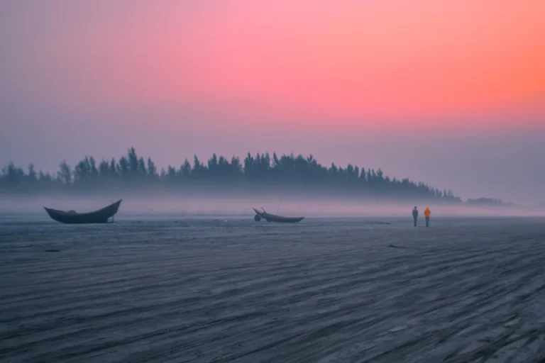 Kuakata beach at sunset in Bangladesh